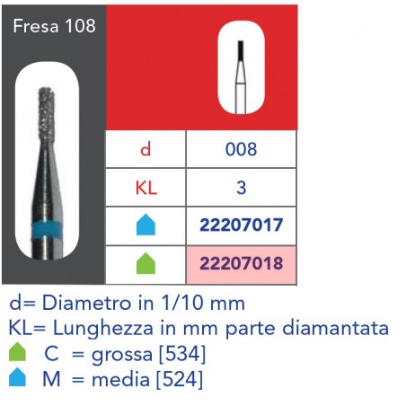 FRESE DIAMANTATE CILINDRICHE