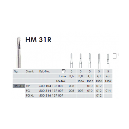 FRESE TUNGSTENO FGXL-316 HM31R 012 iso137007 5pz Meisinger