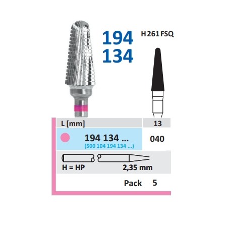 FRESA TUNGSTENO HP-104 194134 040 iso194134 1pz AnelloRosa