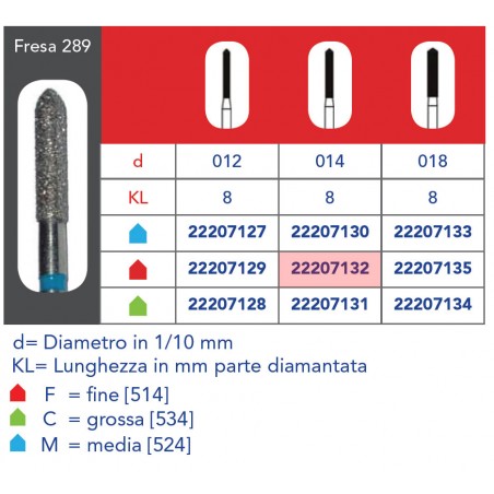 FRESE DIAMANTATE CILINDRO A PUNTA (CHAMFER PARALLELO)